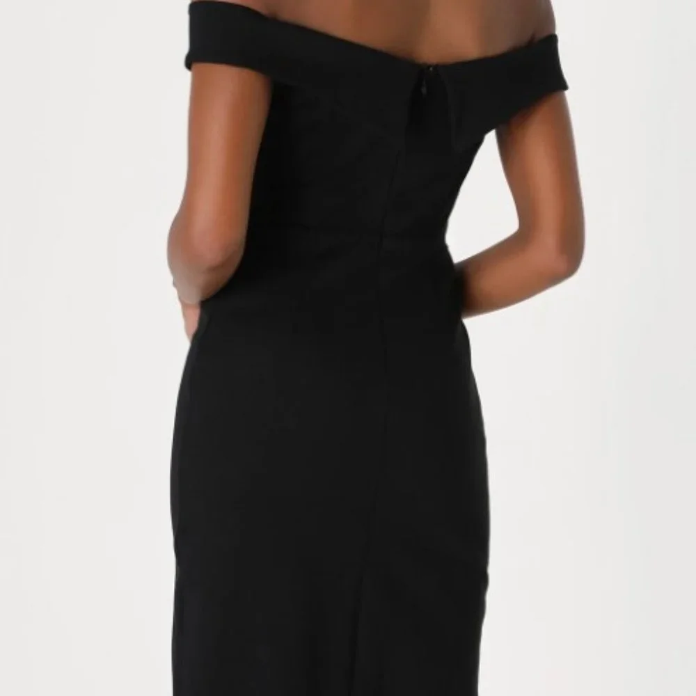 Lulus Classic Glam Black Off-the-Shoulder Bodycon Dress - Picture 2 of 8